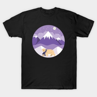 Snow Scene with Polar Bear T-Shirt